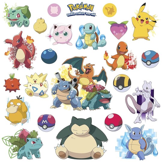 RoomMates; RoomMates RMK2535SCS Pokemon Iconic Peel and Stick Wall Decals; Category:Wall Decals; Image:1
